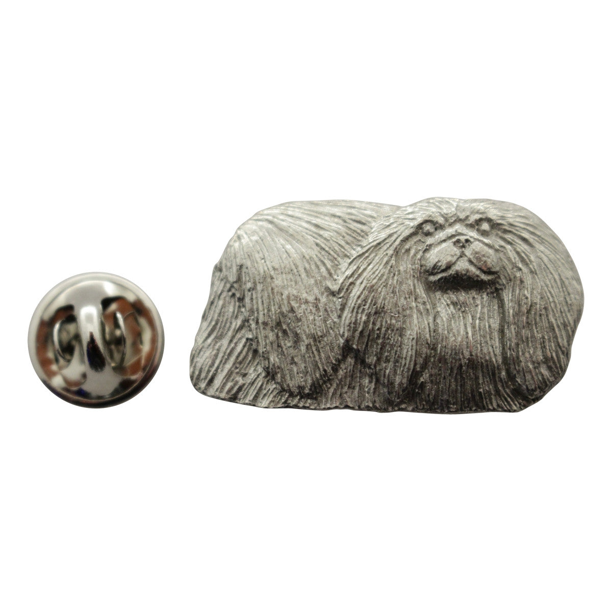 Pekinese Pin ~ Antiqued Pewter ~ Lapel Pin ~ Sarah's Treats & Treasures